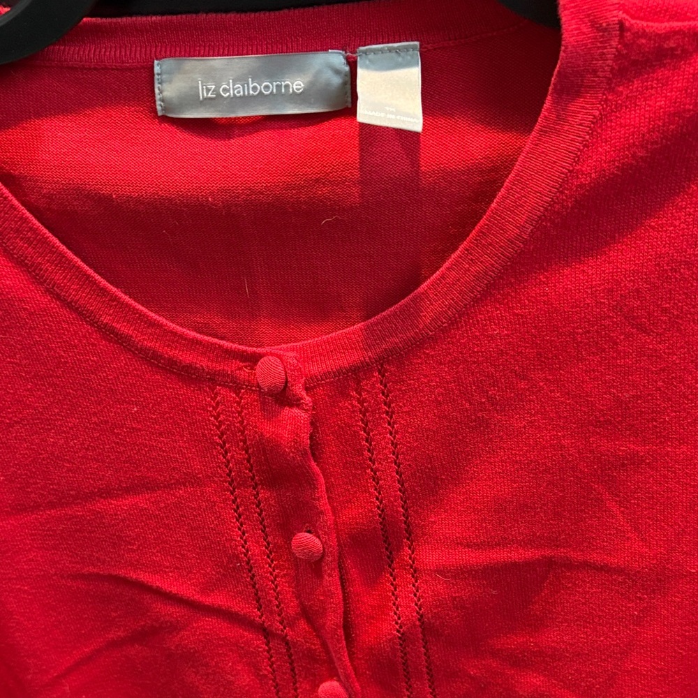 Liz Claiborne Vibrant Red Knit Top